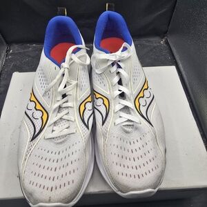 Stylish White and Yellow Athletic Shoes